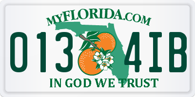 FL license plate 0134IB