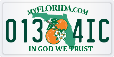 FL license plate 0134IC