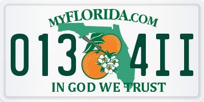 FL license plate 0134II