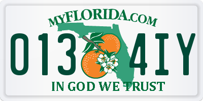 FL license plate 0134IY