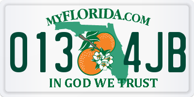 FL license plate 0134JB