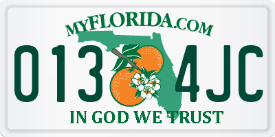 FL license plate 0134JC