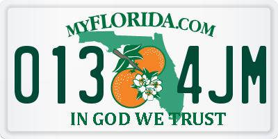 FL license plate 0134JM
