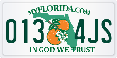 FL license plate 0134JS