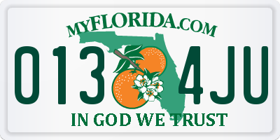 FL license plate 0134JU