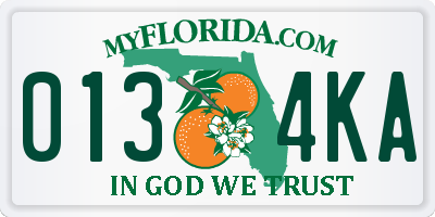 FL license plate 0134KA