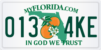 FL license plate 0134KE