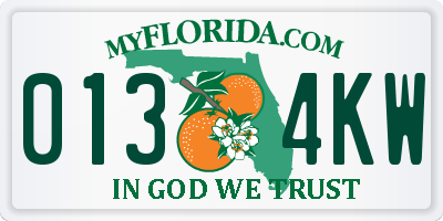 FL license plate 0134KW