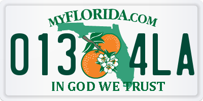 FL license plate 0134LA