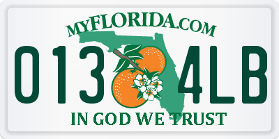 FL license plate 0134LB