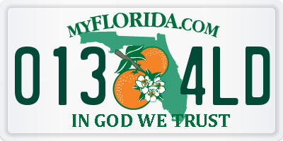FL license plate 0134LD
