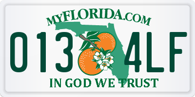 FL license plate 0134LF