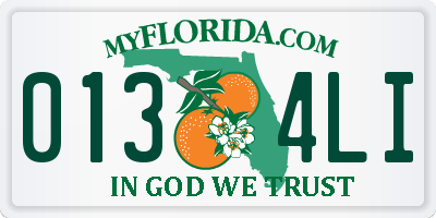 FL license plate 0134LI