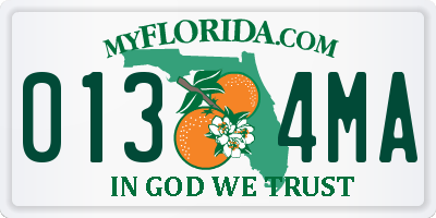 FL license plate 0134MA
