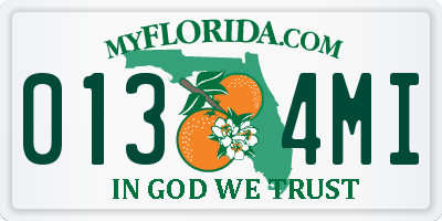 FL license plate 0134MI