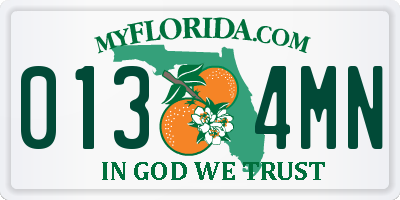 FL license plate 0134MN