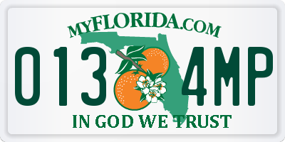 FL license plate 0134MP