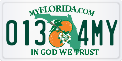 FL license plate 0134MY