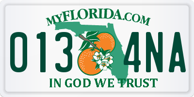 FL license plate 0134NA
