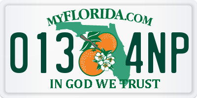 FL license plate 0134NP