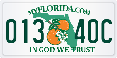 FL license plate 0134OC