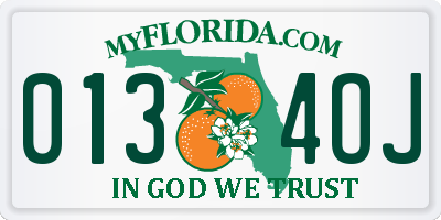 FL license plate 0134OJ