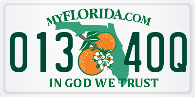FL license plate 0134OQ