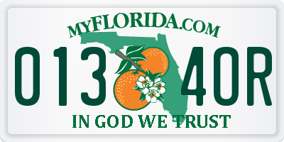FL license plate 0134OR