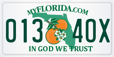 FL license plate 0134OX