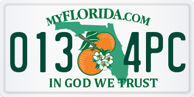 FL license plate 0134PC