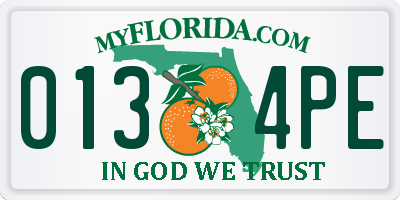 FL license plate 0134PE