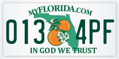 FL license plate 0134PF