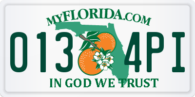 FL license plate 0134PI