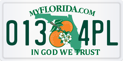 FL license plate 0134PL