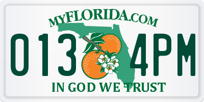 FL license plate 0134PM