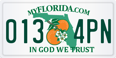 FL license plate 0134PN