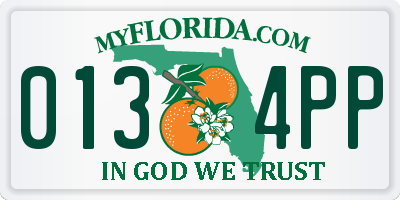 FL license plate 0134PP