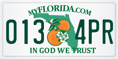 FL license plate 0134PR