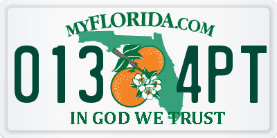 FL license plate 0134PT