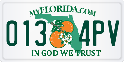 FL license plate 0134PV
