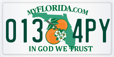 FL license plate 0134PY