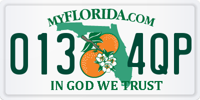 FL license plate 0134QP