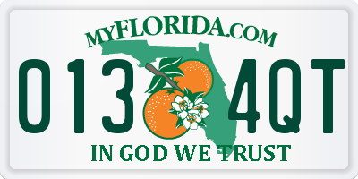 FL license plate 0134QT