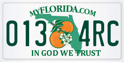 FL license plate 0134RC