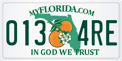 FL license plate 0134RE