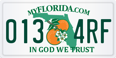 FL license plate 0134RF