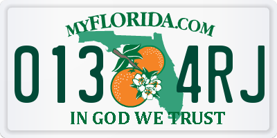 FL license plate 0134RJ