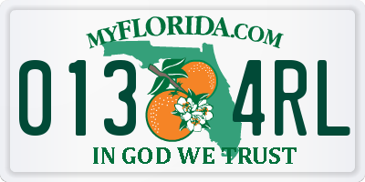 FL license plate 0134RL