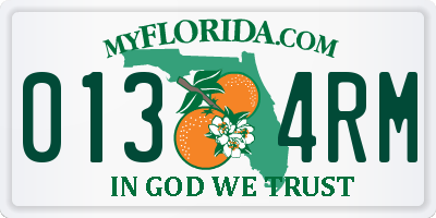 FL license plate 0134RM