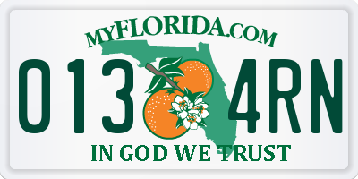 FL license plate 0134RN